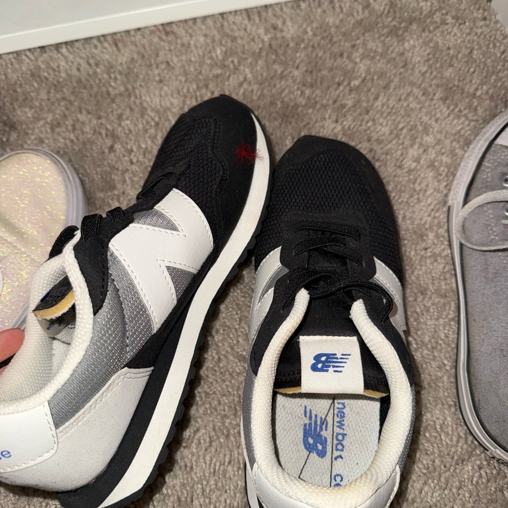 New Balance Kids' Black and Gray Sneakers
